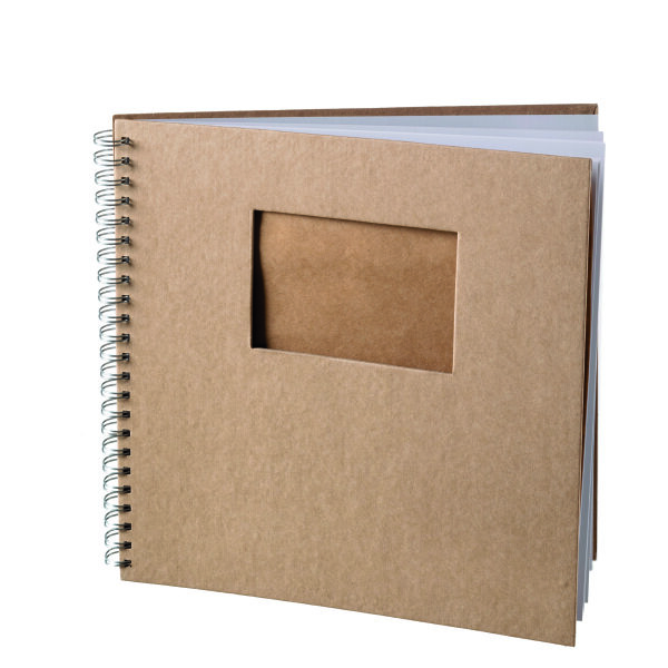 Sammelalbum Scrapbooking, Ausschnitt Rechteck, braun, 25 Bogen/190 g/m²