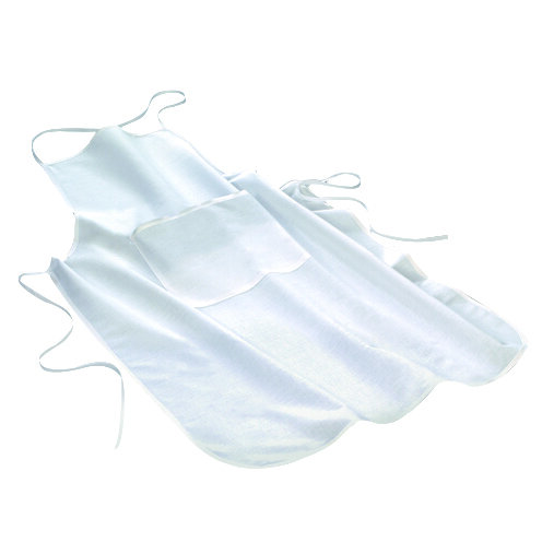 Schürze Baumwolle, mit Tasche, weiß, 105 g/m²