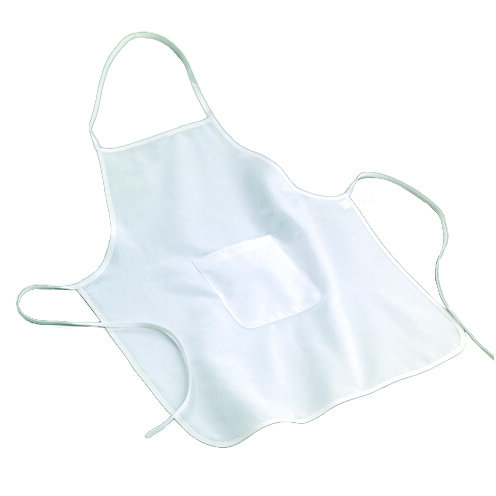 Schürze Baumwolle, mit Tasche, weiß, 105 g/m²