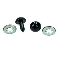 Sicherheitsaugen, Kunststoff, schwarz, 12 mm 2 Stk.