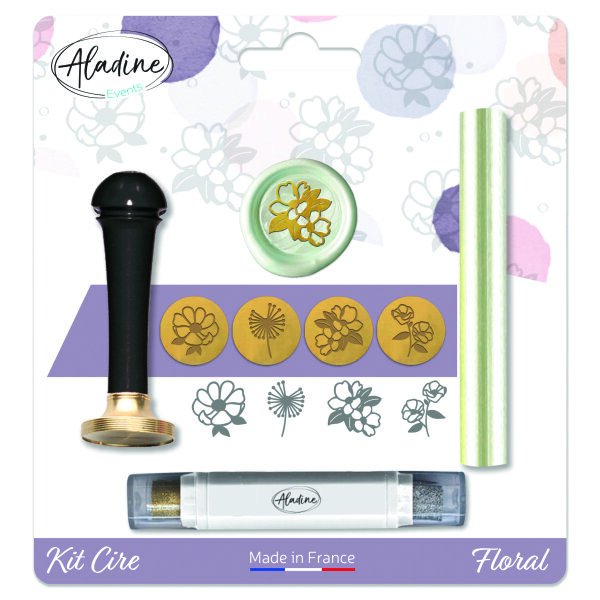 Siegelwachs Set, Florale  7 - teilig