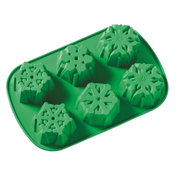 Silikonform, Schneeflocken  6 - fach