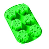 Silikonform, Schneeflocken  6 - fach