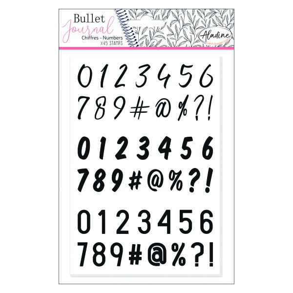 Stampo Bullet Journal, Zahlen 2, transparent, 45 - teilig