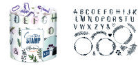 STAMPO Scrap, Stempel /- kissen Alphabet Kro  39 + 1 Stk.