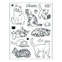 STAMPO Scrap, Stempel /- kissen Katzen  16 + 1 Stk.