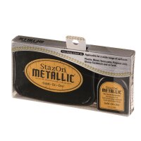 StazOn Set, Stempelkissen + Füllfarbe, gold, 15 ml / 2 - teilig