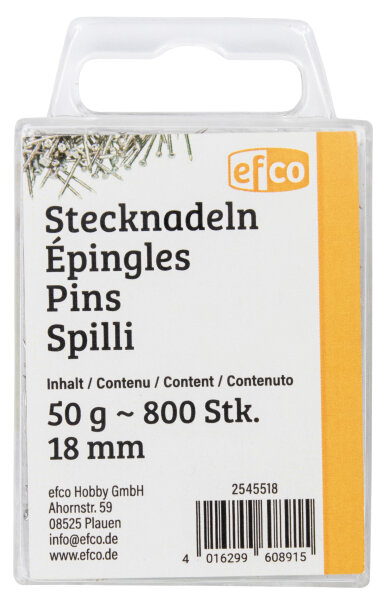 Stecknadeln, Eisen, vernickelt, 18 mm 50 g