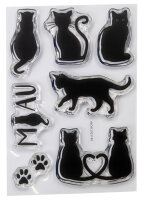 Stempel Clear, Katzen, transparent, 7 - teilig