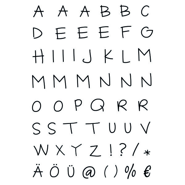 Stempel Clear, Alphabet groß, transparent, 55 - teilig