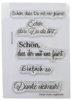 Stempel Clear, Danke, transparent, 5 - teilig