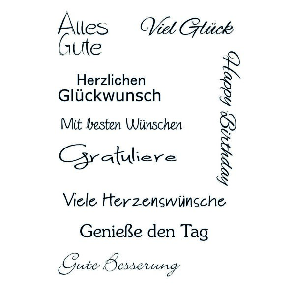 Stempel Clear, Geburtstag 3, transparent, 9 - teilig