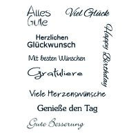 Stempel Clear, Geburtstag 3, transparent, 9 - teilig