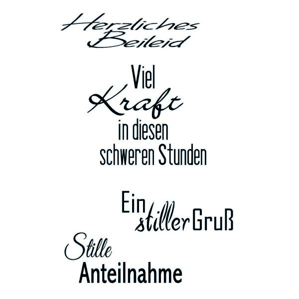 Stempel Clear, Stille Anteilnahme, transparent, 4 - teilig