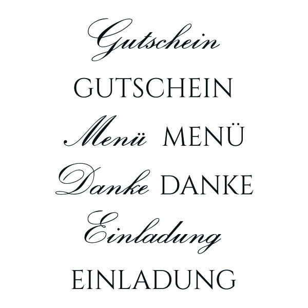 Stempel Clear, Gutschein 2, transparent, 8 - teilig