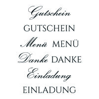 Stempel Clear, Gutschein 2, transparent, 8 - teilig
