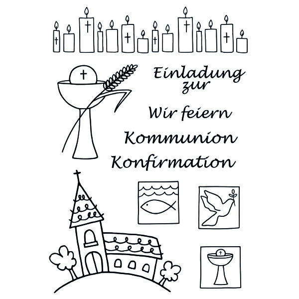 Stempel Clear, Kommunion/Konfirmation, 10 - teilig