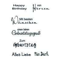 Stempel Clear, Geburtstag 1, transparent, 7 - teilig