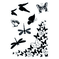Stempel Clear, Schmetterlinge Libellen, transparent, 7 -...