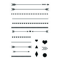 Stempel Clear, Pfeile + Linien, transparent, 18 - teilig