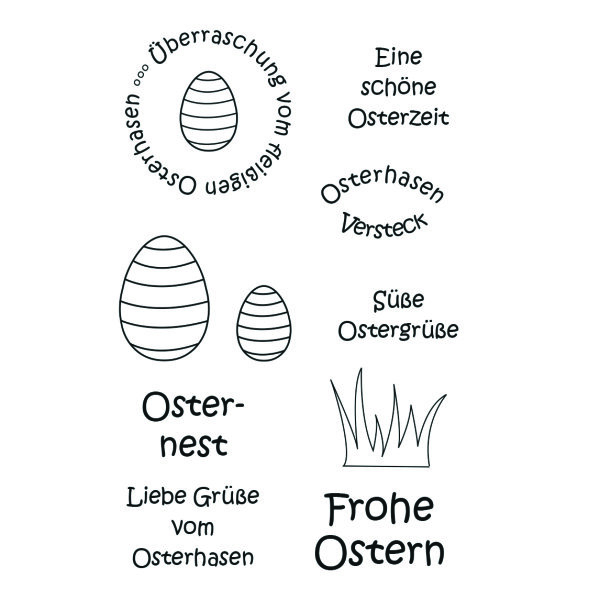 Stempel Clear, Ostern 4, transparent, 10 - teilig