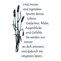 Stempel Clear, Trauer Und immer ..., transparent, 1 - teilig