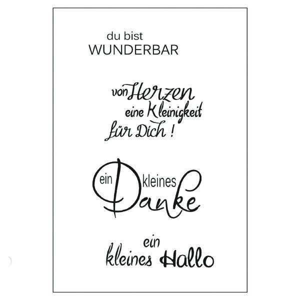Stempel Clear, du bist wunderbar, transparent, 4 - teilig