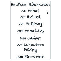 Stempel Clear, Glückwunsch 1, transparent, 9 - teilig