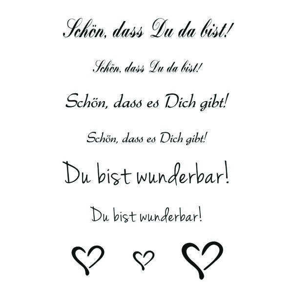 Stempel Clear, Schön, dass Du da bist!, transparent, 9 - teilig