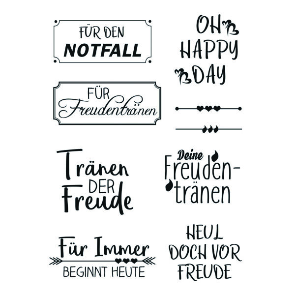 Stempel Clear, Freudentränen, transparent, 9 - teilig