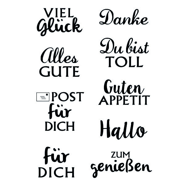 Stempel Clear, Viel Glück, transparent, 9 - teilig