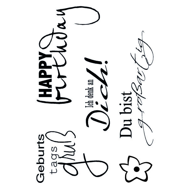 Stempel Clear, Geburtstagsgruß, transparent, 5 - teilig