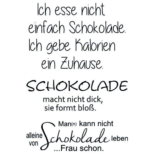 Stempel Clear, Schokolade macht nicht, transparent, 3 - teilig