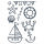 Stempel Clear, Strand, transparent, 9 - teilig