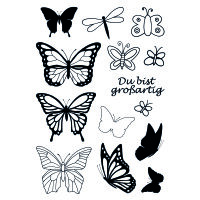 Stempel Clear, Schmetterlinge 1, transparent, 14 - teilig