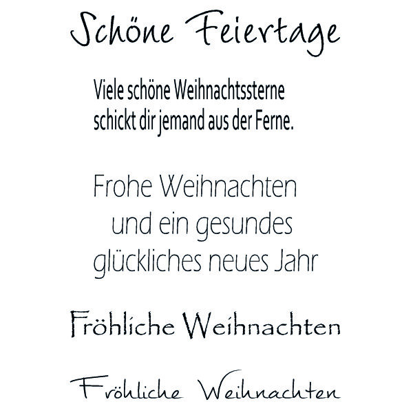 Stempel Clear, Schöne Feiertage, transparent, 5 - teilig