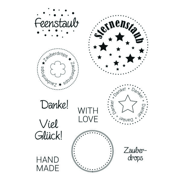 Stempel Clear, Zauberdrops, transparent, 10 - teilig