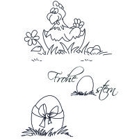 Stempel Clear, Frohe Ostern, transparent, 3 - teilig