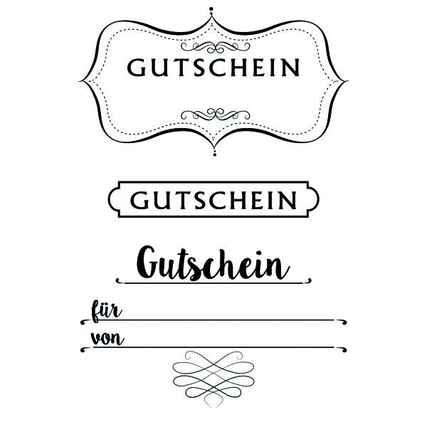 Stempel Clear, Gutschein, transparent, 3 - teilig