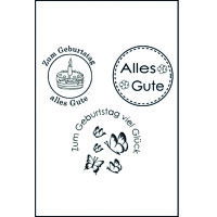 Stempel Clear, Alles Gute, transparent, 3 - teilig