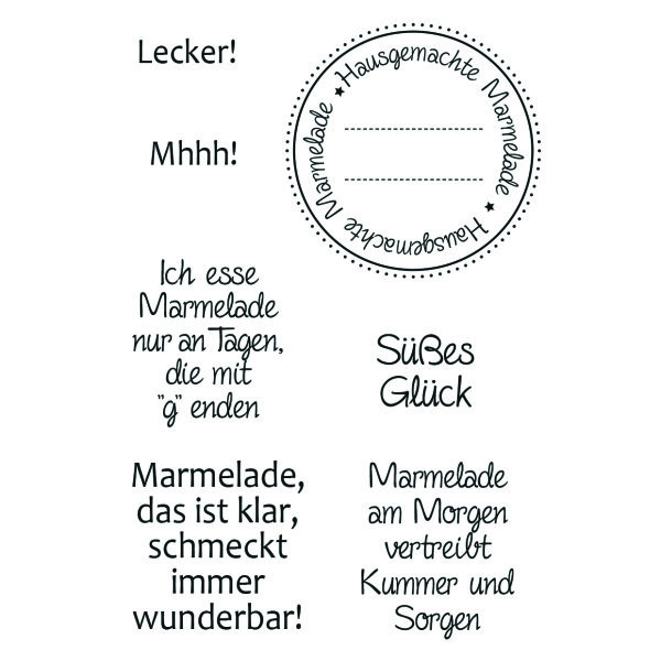 Stempel Clear, Marmelade, transparent, 7 - teilig