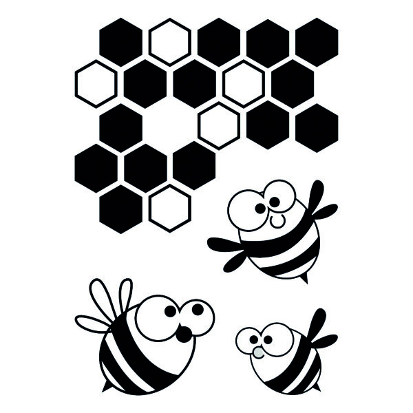 Stempel Clear, Bienen 1, transparent, 4 - teilig