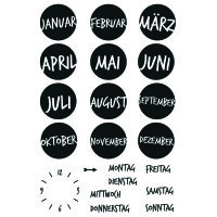 Stempel Clear, Kalender 1, transparent, 21 - teilig