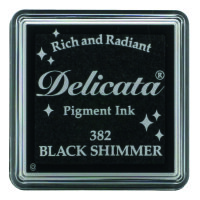 Stempelkissen, Delicata Small, Black Shimmer