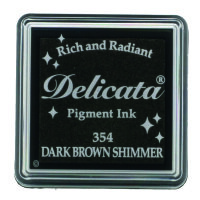Stempelkissen, Delicata Small, Dark Brown Shimmer