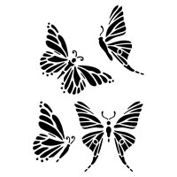Stencil, Schmetterlinge  4-teilig