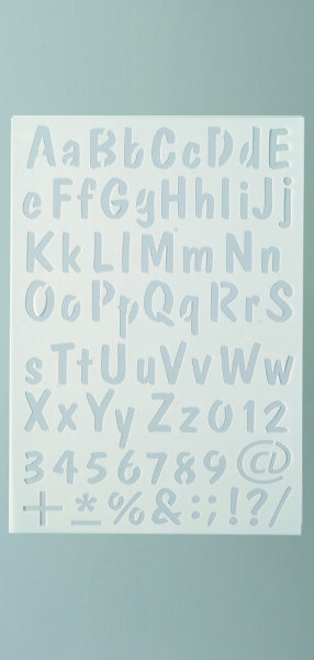 Stencil, Buchstaben+Zahlen  73-teilig