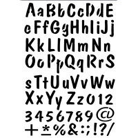 Stencil, Buchstaben+Zahlen  73-teilig