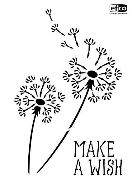 Stencil, Pusteblume Make a Wish  1-teilig