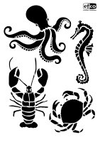 Stencil, Meeresbewohner  4-teilig